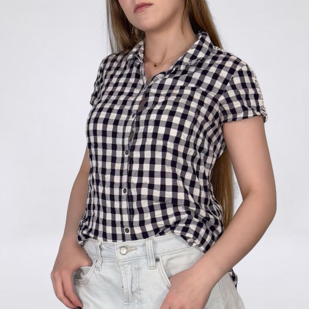 Ruff Hewn Black and White Plaid Button Down Shirt